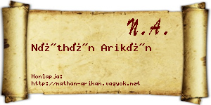 Náthán Arikán névjegykártya